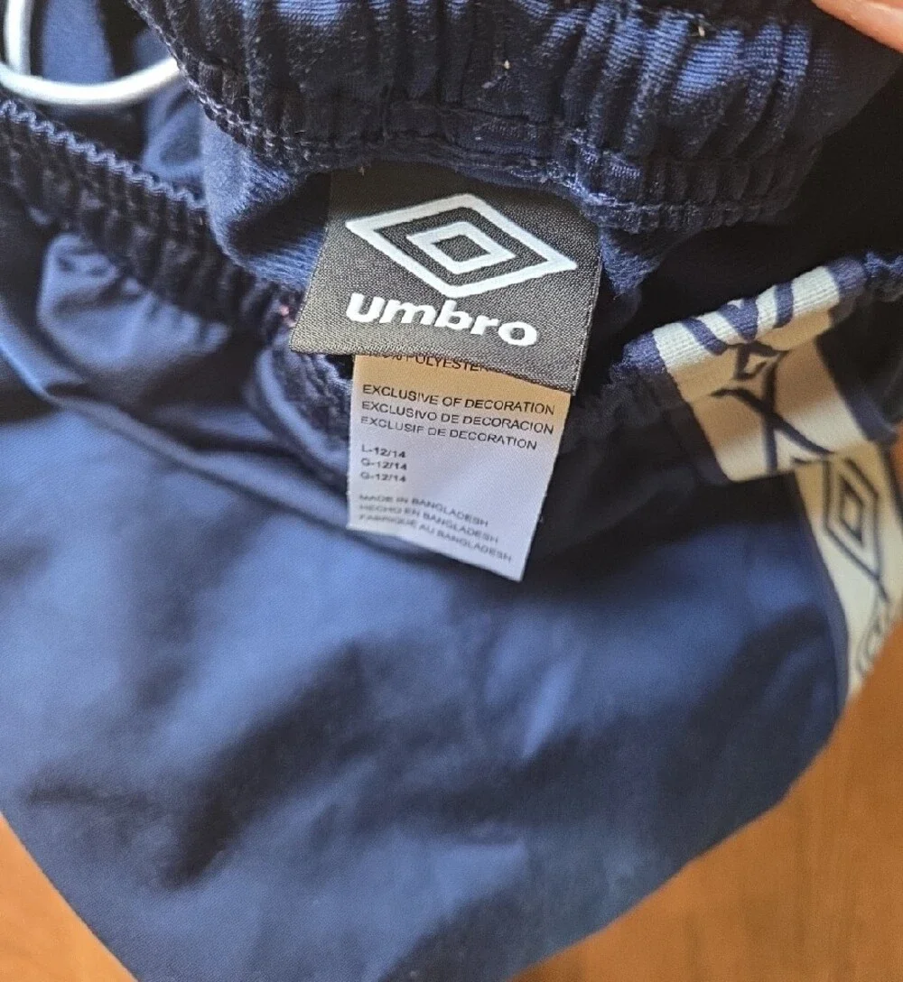 Umbro Royal Blue Athletic Joggers with White Diamond Side Tape